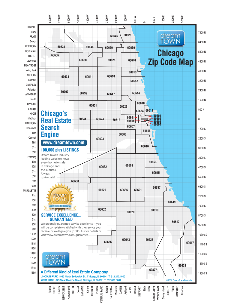Chicago Zip Code Map Fill Online Printable Fillable Blank PdfFiller