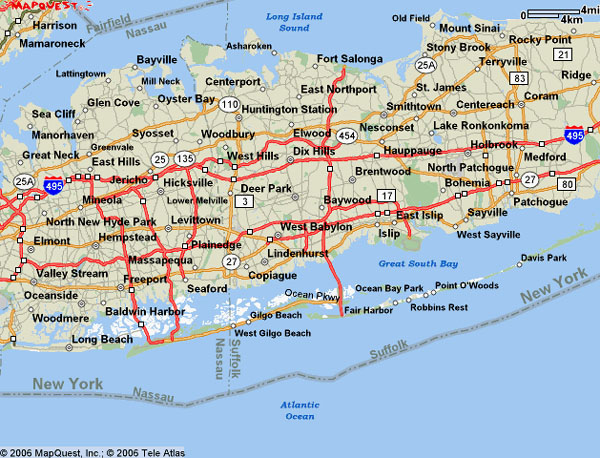 Map Of Long Island Ny Showing Towns  Adams Printable Map