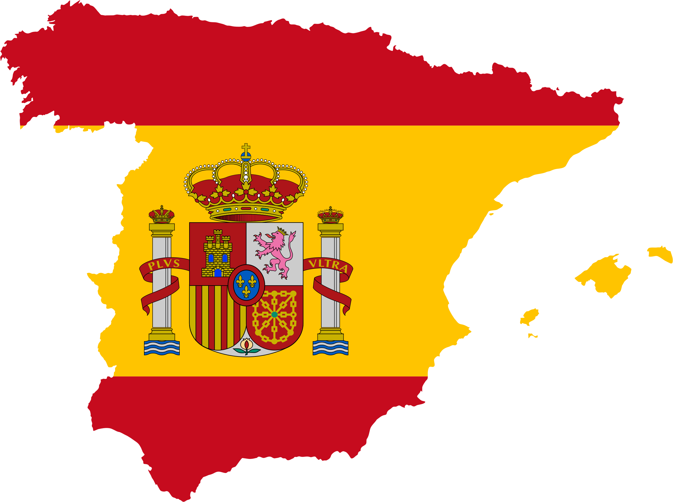 Clipart Spain Map Flag