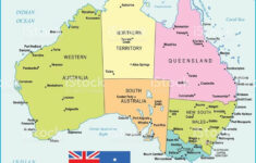 Colored Map Of The Australia Australia Map Illustrated Map Map