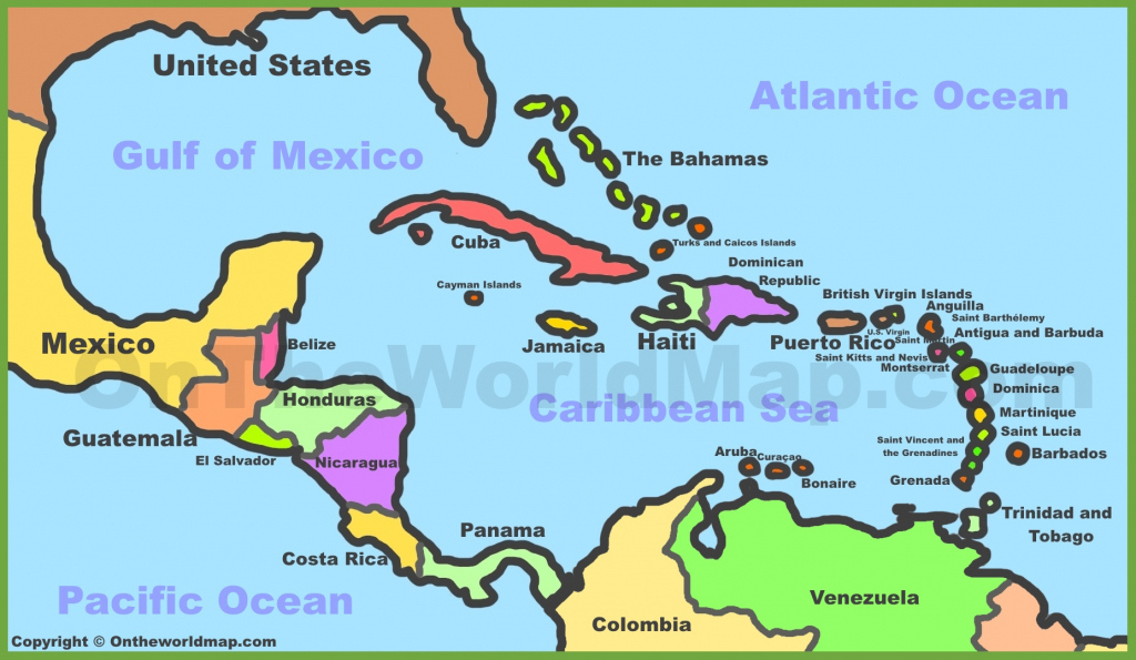 Comprehensive Map Of The Caribbean Sea And Islands Regarding Maps Of 