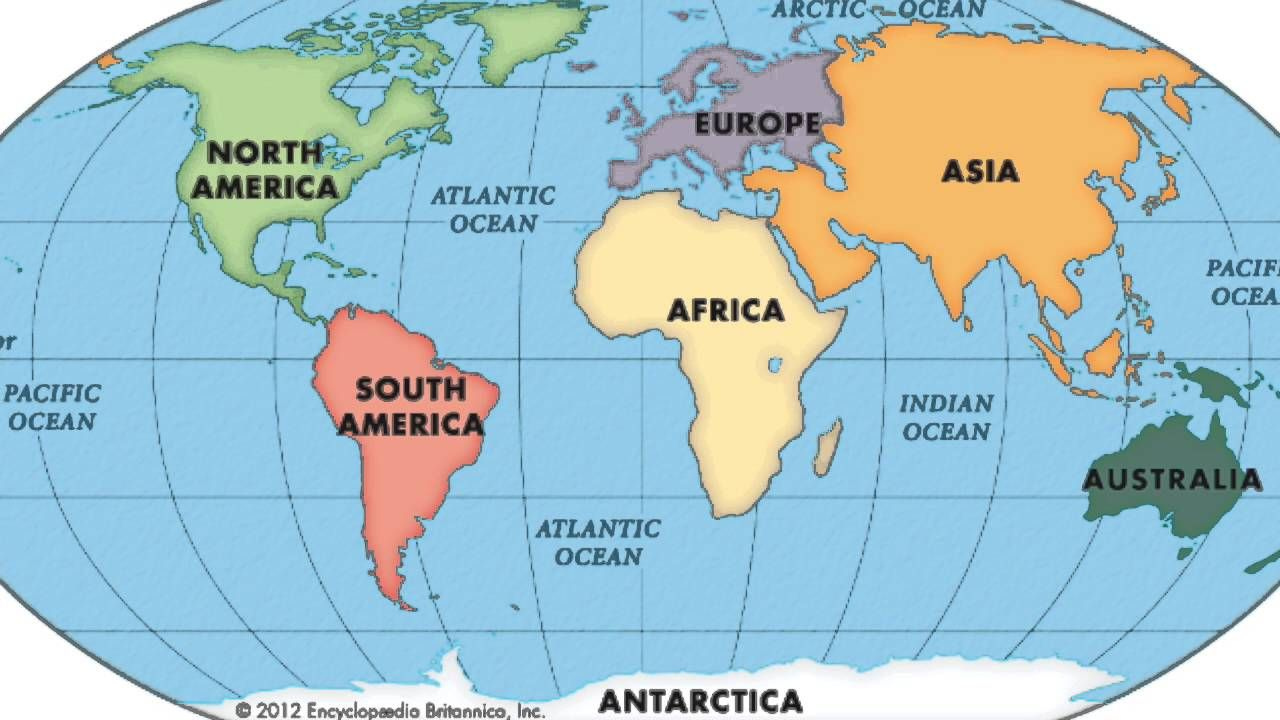 Continents Song Continents And Oceans World Map Continents 