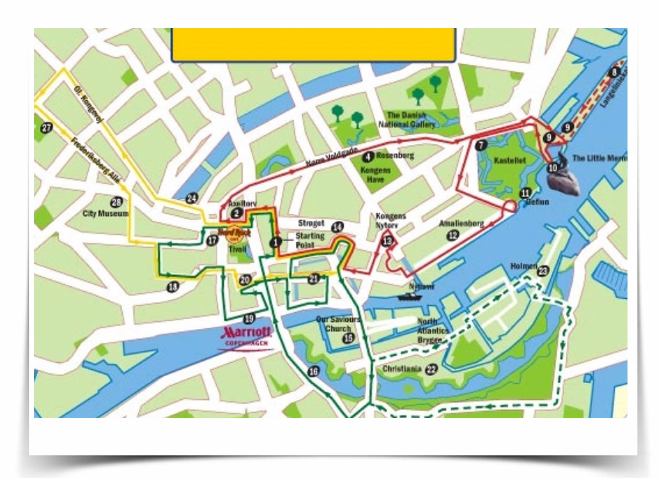 Map Of Copenhagen With Attractions Map Of Copenhagen With Attractions