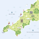 Cornwall Offline Map Including The Cornish Coastline Lands End Within