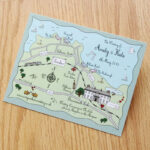 Custom Map Wedding Invitation Or Info Card Full Colour Etsy Custom