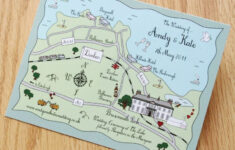 Custom Map Wedding Invitation Or Info Card Full Colour Etsy Custom