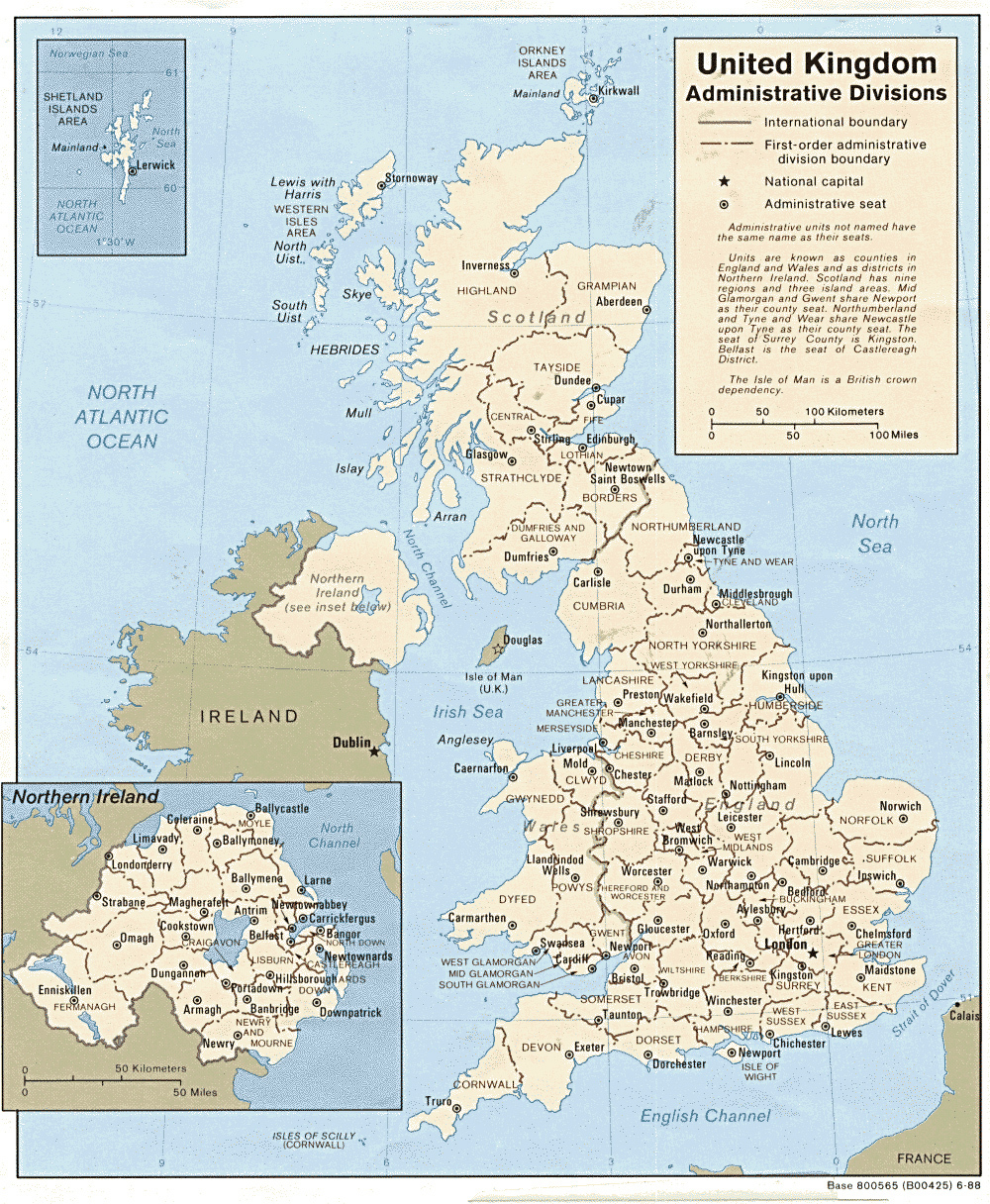 Detailed Administrative Map Of Great Britain Great Britain Detailed 