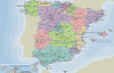 Detailed Administrative Map Of Spain With Major Cities Vidiani