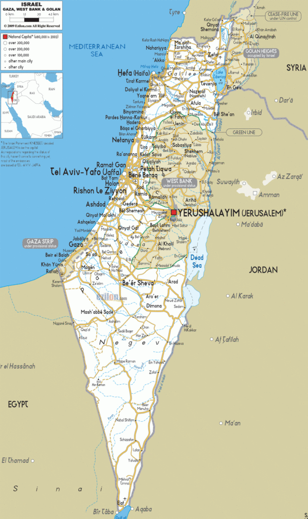 Detailed Clear Large Road Map Of Israel Ezilon Maps | Adams Printable Map