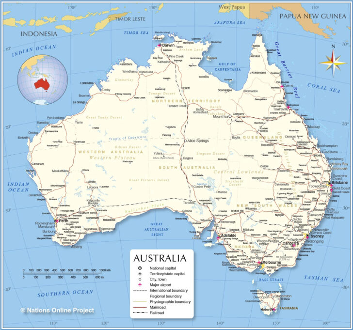 Free Printable Map Of Australia