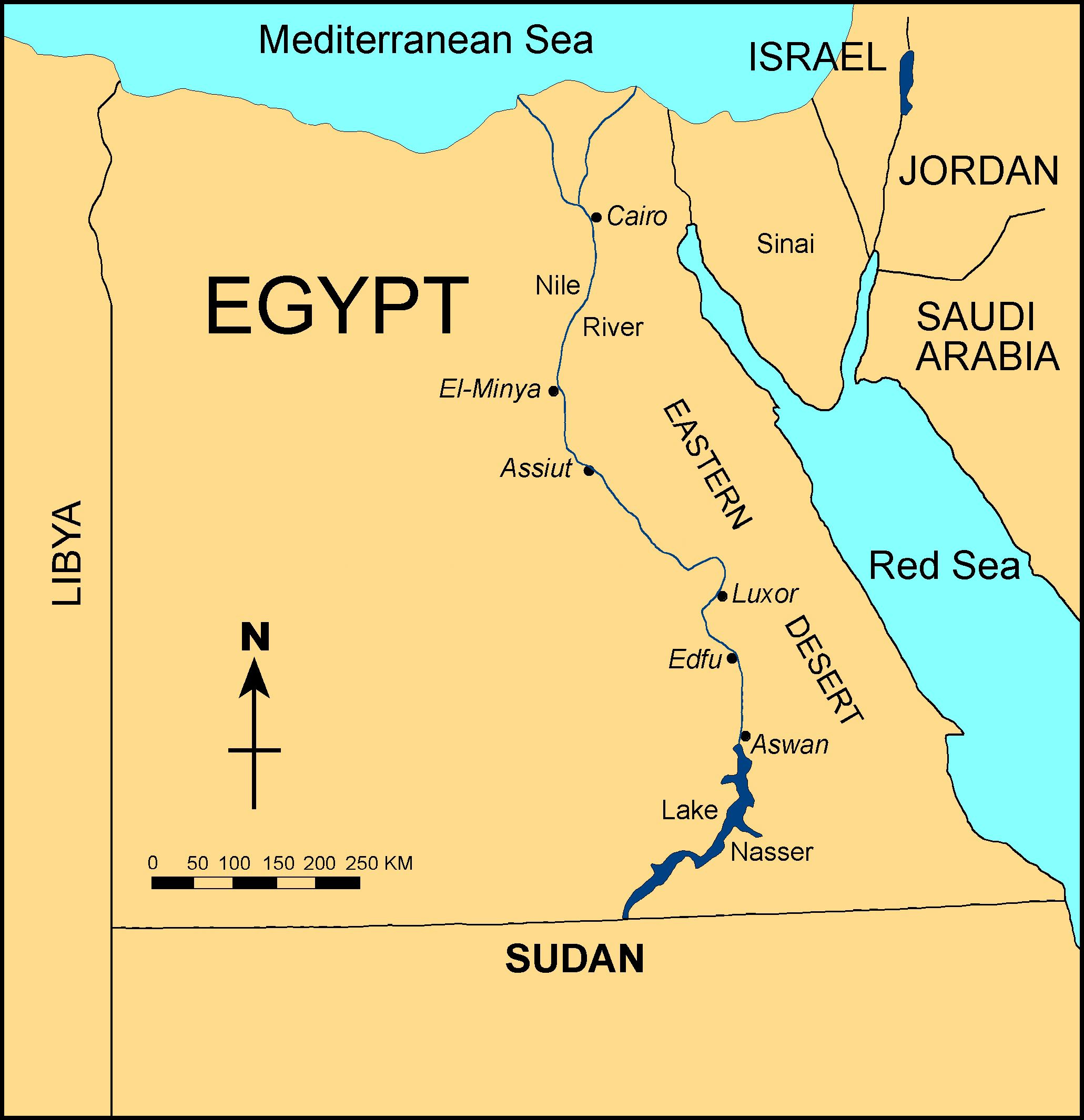 Detailed Map Of Egypt Free Download And Printable Description From 