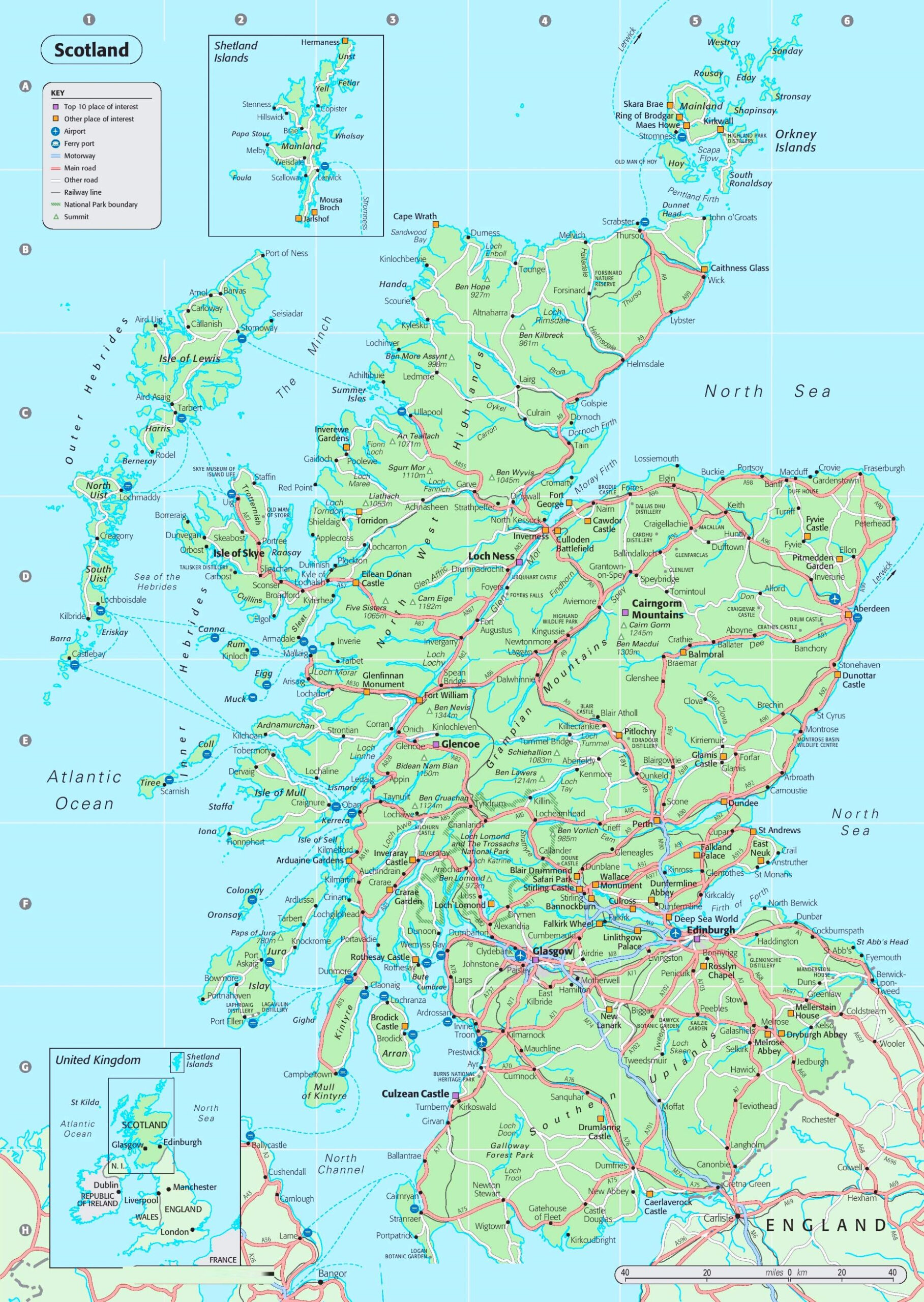 Detailed Map Of Scotland Scotland Map Scotland Scotland Road Trip