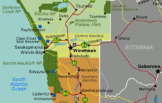 detailed political map of namibia with all cities and highways Detailed Political Map Of Namibia With All Cities And Highways