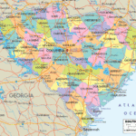 Detailed Political Map Of South Carolina Ezilon Maps