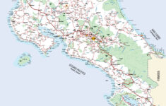 Detailed Road Map Of Costa Rica Costa Rica Detailed Road Map Vidiani