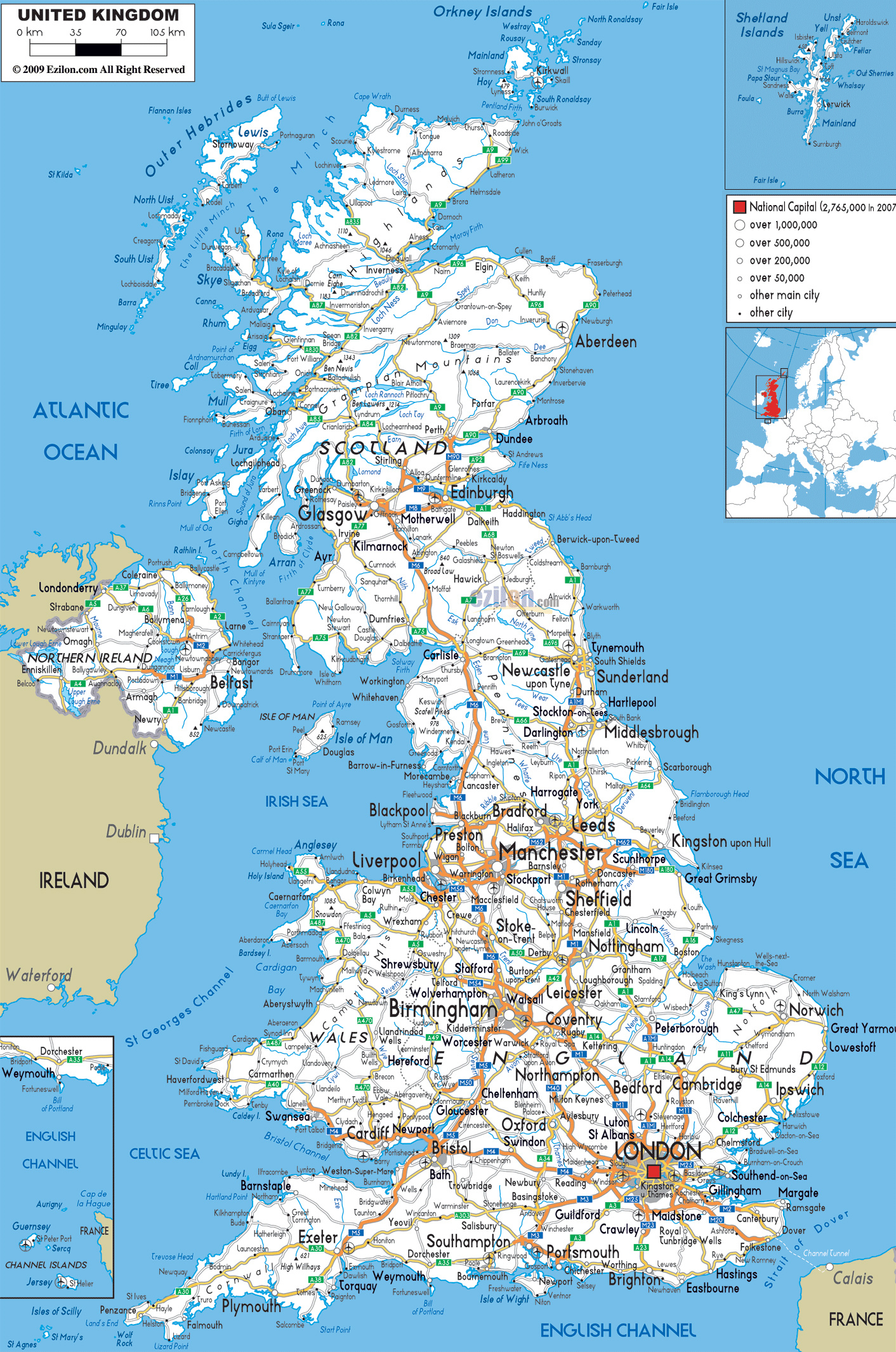 Detailed Road Map Of England AFP CV