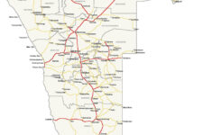 Detailed Simplified Roads Map Of Namibia Namibia Detailed Simplified