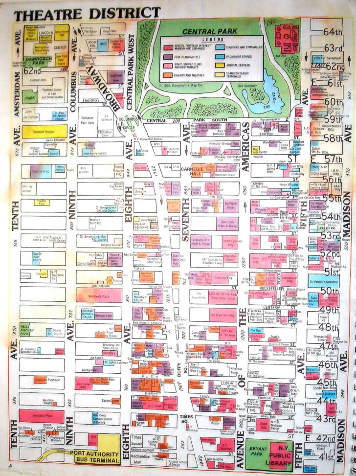 Prinatable Map Of Theather District Manhattan