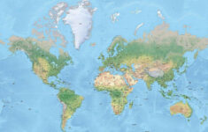 Detailed World Map Shaded Relief Mercator Europe Africa One Stop Map