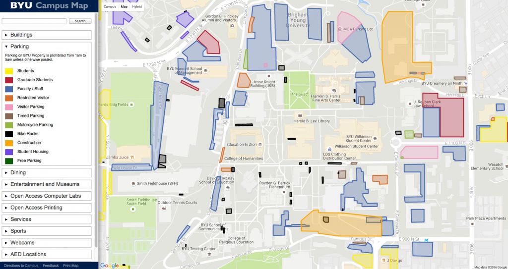 Byu Campus Map Printable | Adams Printable Map