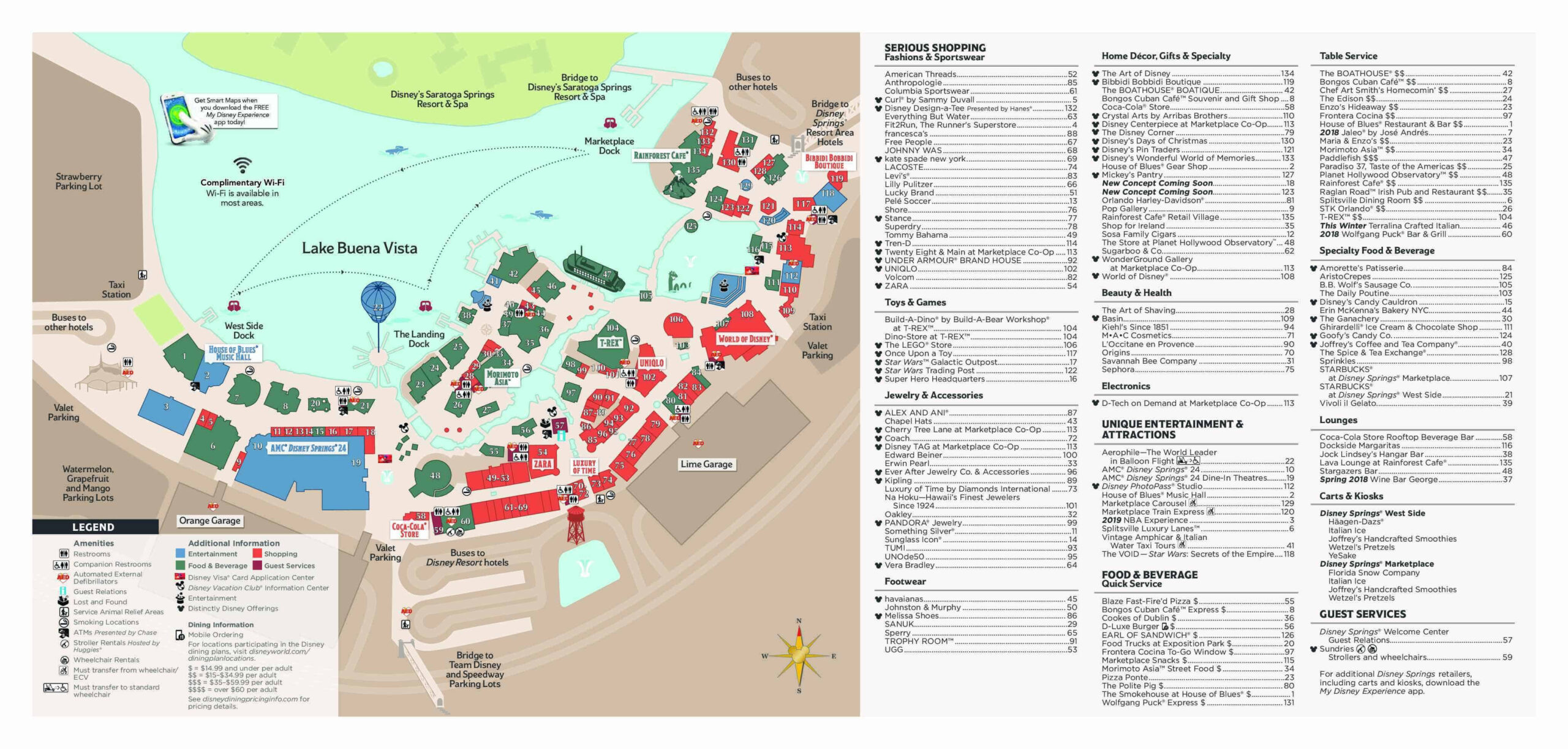 Disney Springs The Ultimate Guide 2021 WDW Travels | Adams Printable Map