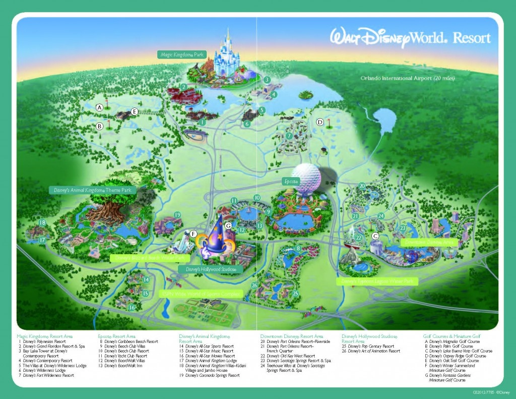 Disney World Maps For Each Resort Disney World Florida Resort Map 
