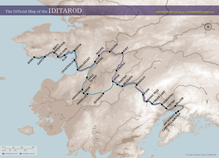 Printable Iditarod Trail Map