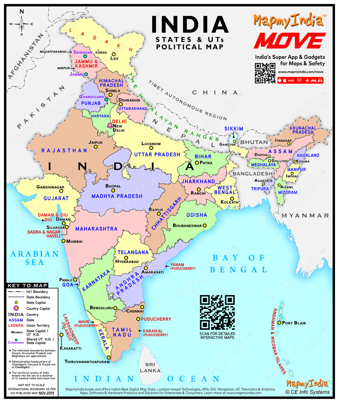Download The Latest Political Map Of India MapmyIndia