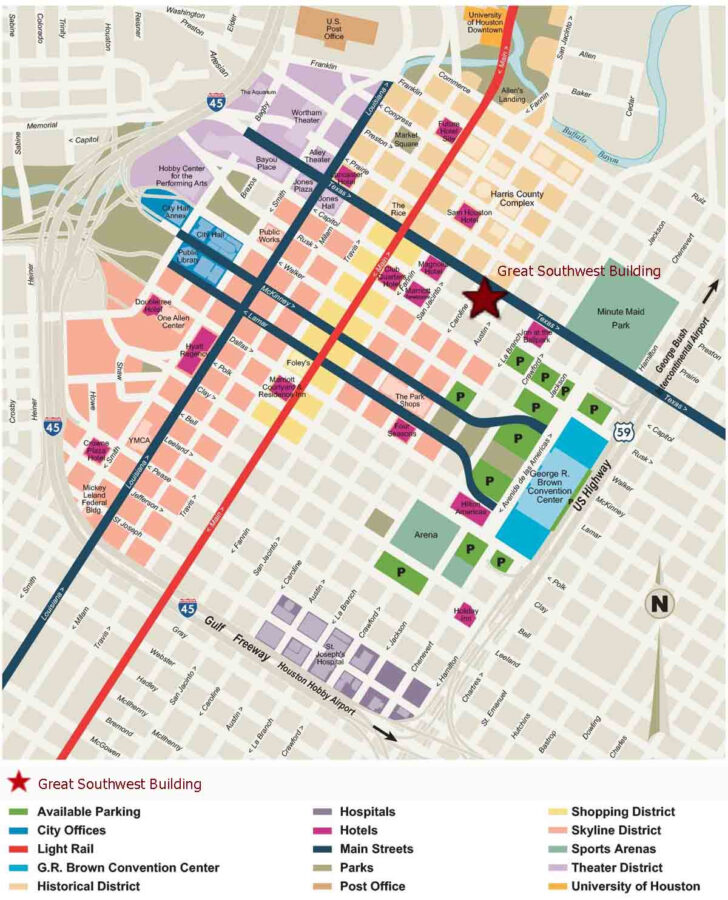 Downtown Houston Map Printable