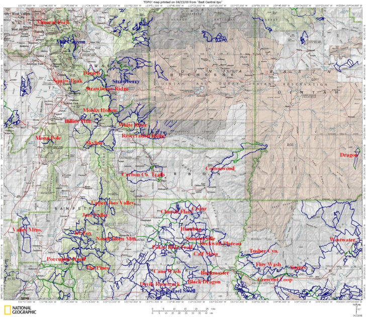 Printable Eastern Utah Map