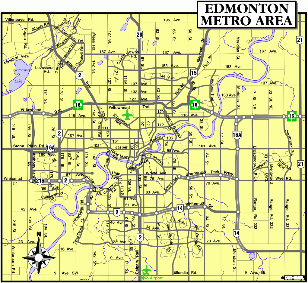 Edmonton City Map Map Of Canada City Geography