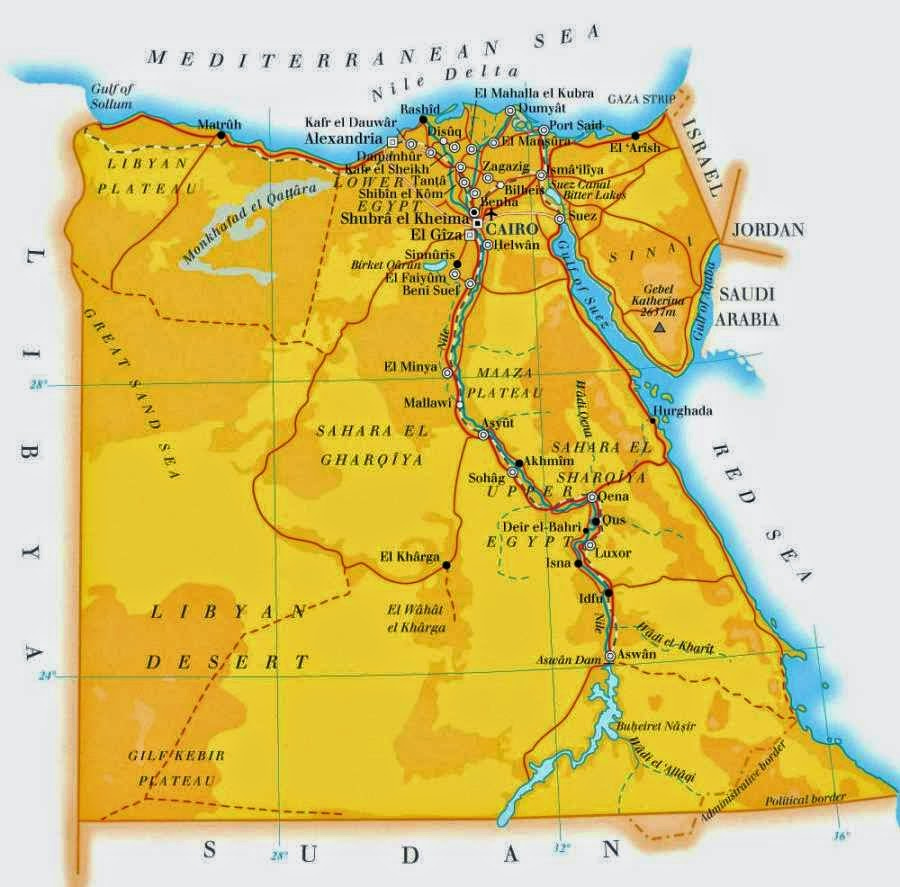 Egypt Physical Map Images Free Printable Maps