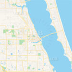 Empty Vector Map Of Melbourne Florida USA HEBSTREITS Sketches