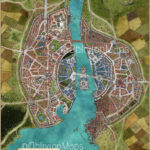 Fantasy City Map Digital Rpg Game Map D D Dnd Poster Art Print Etsy
