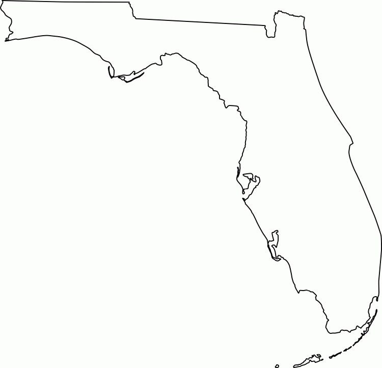 Florida Map Outline Oppidan Library