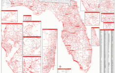 Florida Zip Code Wall Map Red Line Style By MarketMAPS