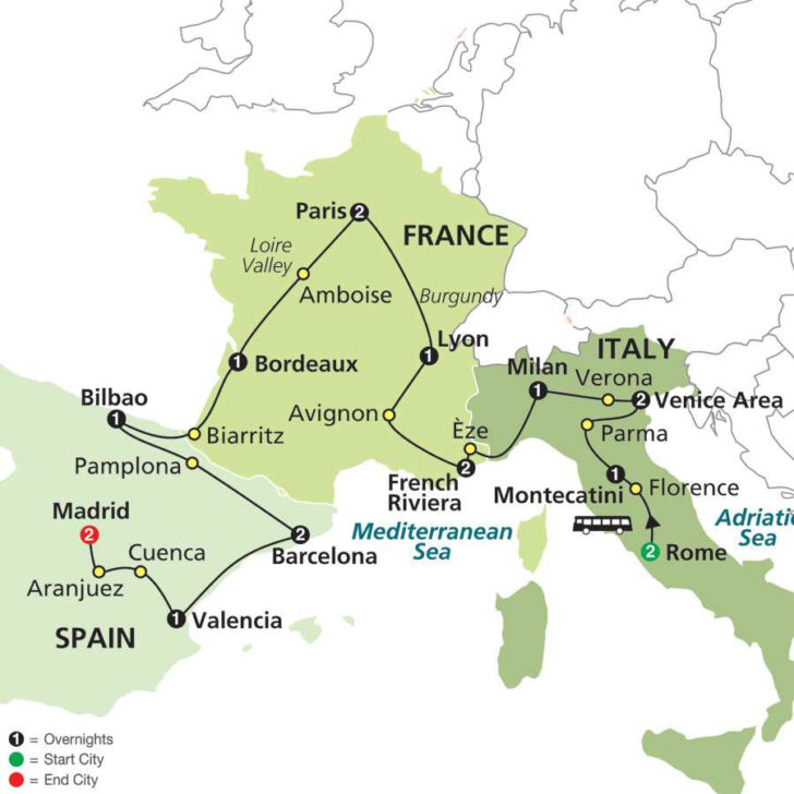 Printable Map Of France And Italy