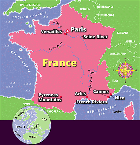 France Sightseeing Guide TIME For Kids France For Kids France Map 