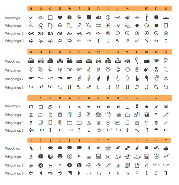 FREE 8 Sample Wingdings Chart Templates In PDF MS Word