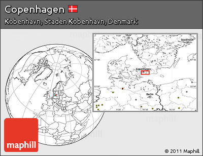 Free Blank Location Map Of Copenhagen