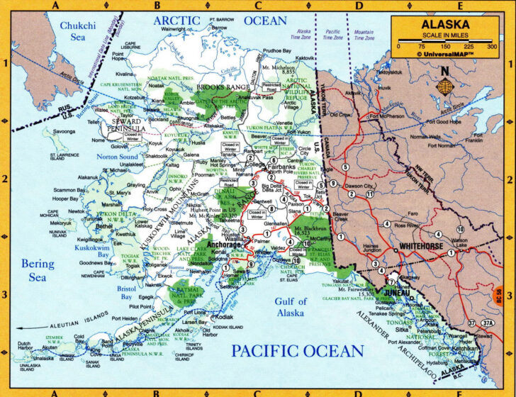 Printable Detailed Map Of Alaska
