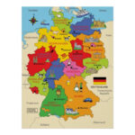Germany Map Poster Zazzle In 2021 Germany Map Map Poster