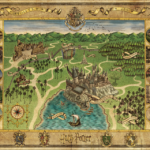 Harry Potter Movie Memorabilia Map Of Hogwarts Castle Surroundings