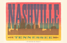 Hatch Show Print Nashville Skyline Letterpress Poster Skyline