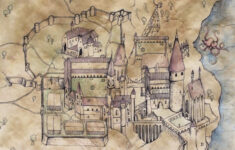 Hogwarts Map Art Print Harry Potter Poster Hogwarts Harry Potter