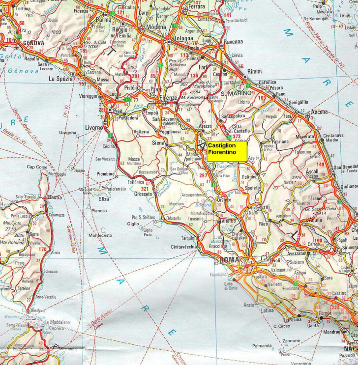 Printable Map Central Italy