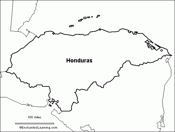 Honduras Map Coloring Page