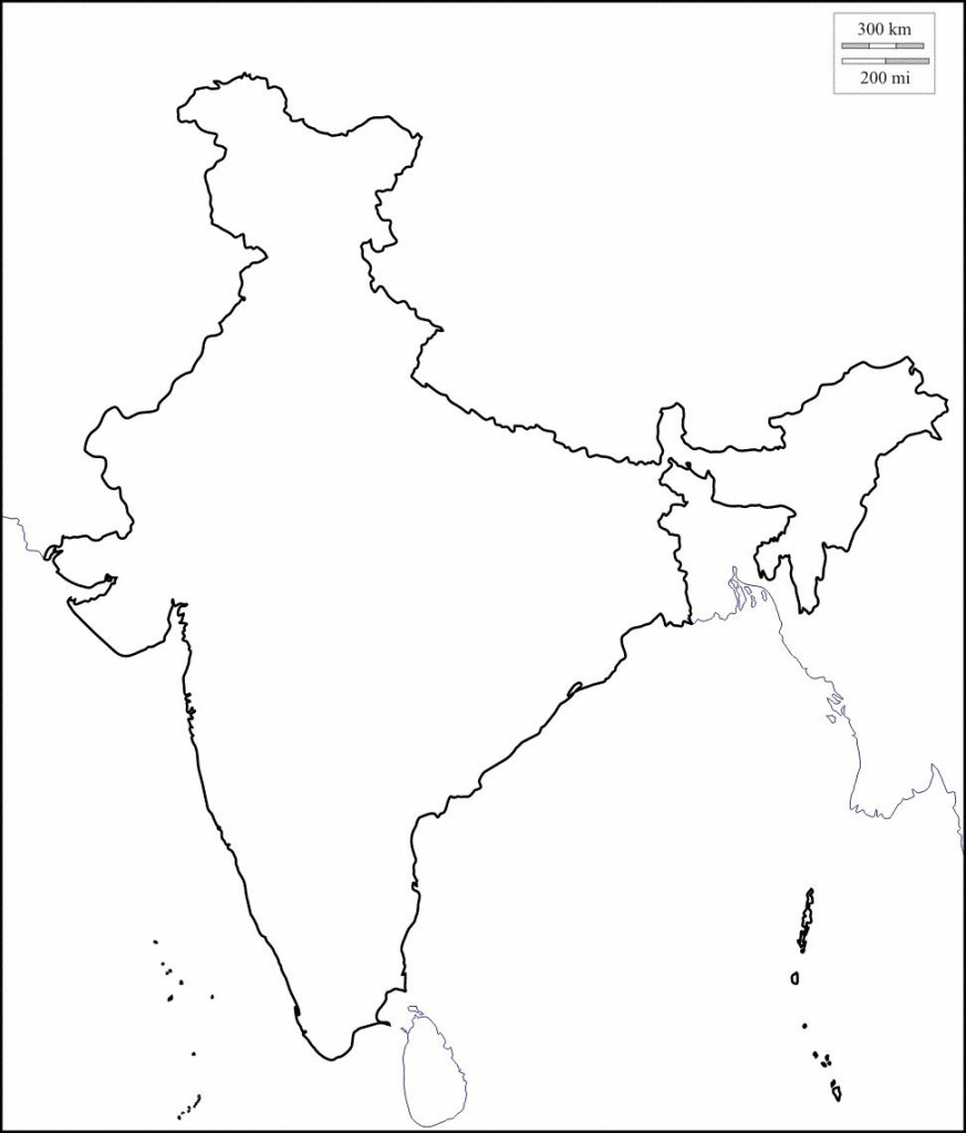 India Outline Map A4 Size Printable Printable Maps