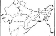 India Physical Map In A4 Size Within India Political Map Outline
