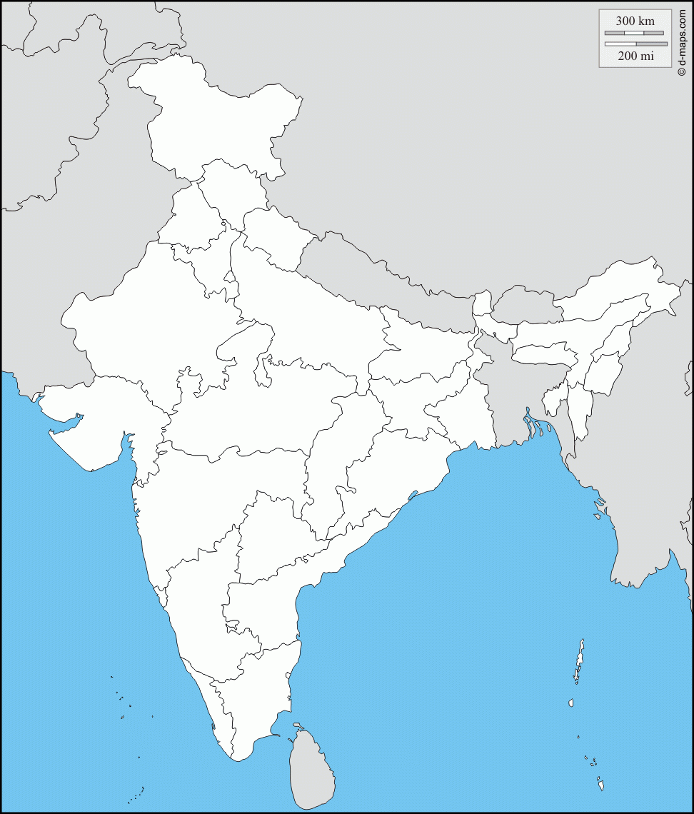 India Political Blank Map Korte Kapsels 2020